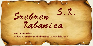 Srebren Kabanica vizit kartica